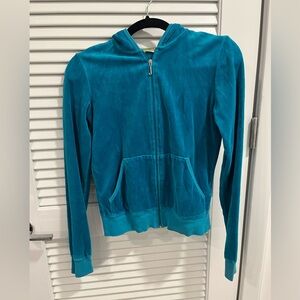 Juicy Couture Turquoise Velour Jacket - Womens S / Youth L